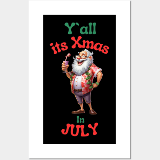 Santa Claus Christmas in July Posters and Art